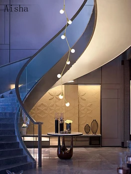 Yaratıcı Vines avize Villa merdiven tavan asılı avize ışıkları otel kolye lamba dubleks daire sanat dekoru ışıkları