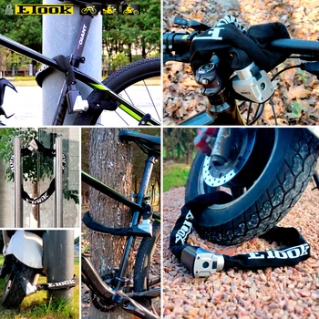 ETOOK Bisiklet Kilidi MTB Yol Bisikleti Ağır Güvenlik Anti-Hırsızlık Zincir Kilidi ile Motosiklet Scooter için Özel sertleştirilmiş çelik