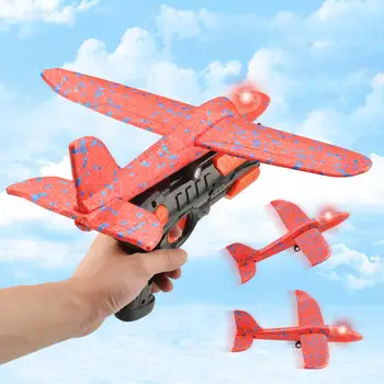 Güçlü Köpük Uçak Uçaklar Planör Launcher İle Çocuk Açık Tek tuşla oyuncak uçak Uçak Oyunu Oyuncak