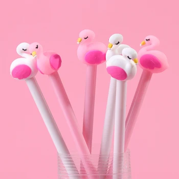 2 ADET Flamingo Jel Kalem Güzel Kalemler Okul Yazma Kız Hediyeler Kawaii Nötr Kalemler Okul Malzemeleri Kırtasiye 0
