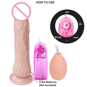 Gerçekçi Büyük Yapay Penis Vibratör Şişme Yapay Penis Simüle Boşalma Yapay Penis G Noktası Anal Teşvik Yapay Penis Seks Oyuncakları Kadınlar İçin / Erkekler Eşcinsel 0