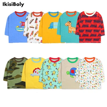 5-Pack Yenidoğan Bebek Kız Uzun Kollu T-Shirt Bahar Sonbahar Bebekler Giyim Erkek Pamuklu Yürümeye Başlayan Rahat Karikatür Çocuk Giysileri