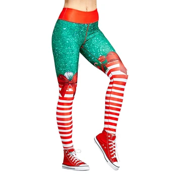 Noel Pantolon Kadınlar İçin Lady Casual Esneklik Skinny Leggins Mujer Yüksek Bel Egzersiz Baskı Sıkı Pantolon tayt