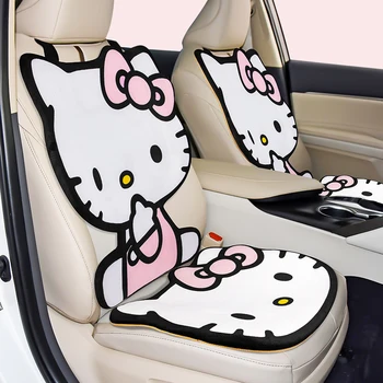 Hello Kitty Anime Kawaii Kış Peluş kaplamalı yastık Üç Parçalı Set Sanrios Sevimli Karikatür Bayan Araba Dekorasyon noel hediyesi