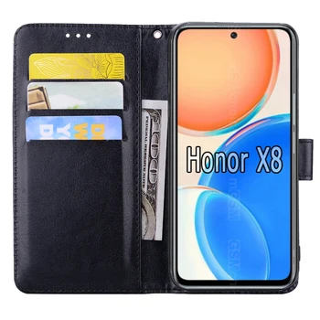 HonorX8 Coque Onur X8 Kapak Çevirin Manyetik kart Cüzdan Deri Koruyucu Telefon Etui Kitap Onur X 8 Kılıf Çanta