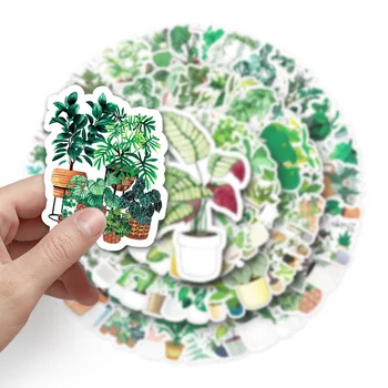 50/100 ADET Yeşil Saksı Bitki Çıkartmalar Yeşil Bitkiler Dekoratif Çıkartmalar Scrapbooking DIY Günlüğü Kırtasiye Albümü Günlüğü Sticker