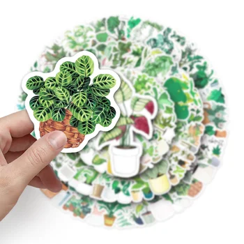 50/100 ADET Yeşil Saksı Bitki Çıkartmalar Yeşil Bitkiler Dekoratif Çıkartmalar Scrapbooking DIY Günlüğü Kırtasiye Albümü Günlüğü Sticker 3