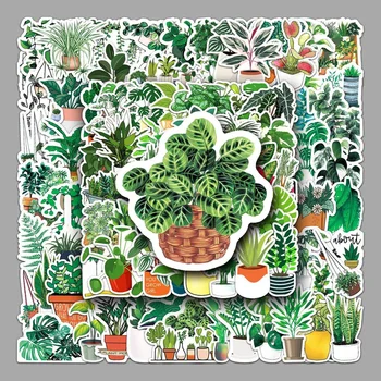 50/100 ADET Yeşil Saksı Bitki Çıkartmalar Yeşil Bitkiler Dekoratif Çıkartmalar Scrapbooking DIY Günlüğü Kırtasiye Albümü Günlüğü Sticker 5