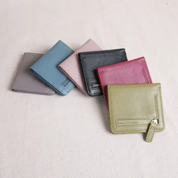 2020 yeni cüzdan kadın kısa deri iki kat fermuar ultra ince toka küçük cüzdan küçük taze cüzdan çanta
