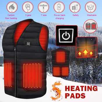 5 Alanlar elektrikli ısıtma yelek akıllı ısıtmalı ceket erkekler / kadınlar açık termal giysiler kış sıcak ceket spor sürme kamp
