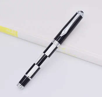 Fuliwen Selüloit tükenmez kalem Pürüzsüz Dolum, Siyah ve Beyaz Kareler Desen Yazma Kalem Ofis, Okul için
