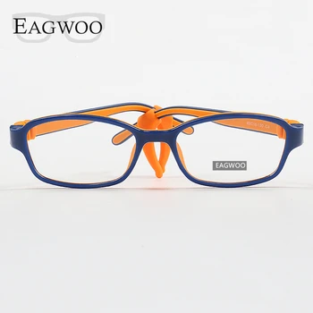 EAGWOO Silikon Yumuşak Gözlük Çocuk Küçük Dikdörtgen Optik Çerçeve Gözlük Erkek Kız Tapınak Reçete Gözlük Çerçevesi 999 1