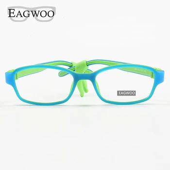 EAGWOO Silikon Yumuşak Gözlük Çocuk Küçük Dikdörtgen Optik Çerçeve Gözlük Erkek Kız Tapınak Reçete Gözlük Çerçevesi 999 3