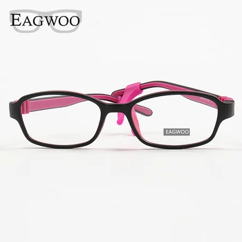 EAGWOO Silikon Yumuşak Gözlük Çocuk Küçük Dikdörtgen Optik Çerçeve Gözlük Erkek Kız Tapınak Reçete Gözlük Çerçevesi 999 4