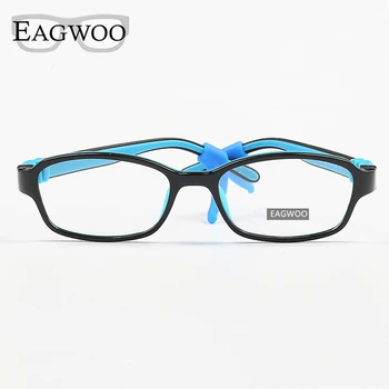 EAGWOO Silikon Yumuşak Gözlük Çocuk Küçük Dikdörtgen Optik Çerçeve Gözlük Erkek Kız Tapınak Reçete Gözlük Çerçevesi 999 5