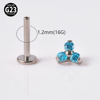 1 ADET G23 Titanyum Zirkon Labret Dudak Yüzük Opal İçten Dişli Kulak Kıkırdak Tragus Helix Daith Piercing Takı 16G