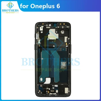 Oneplus 6 için A6000 A6003 Ön Çerçeve Ekran Çerçevesi Ses Düğmeleri İle Ekran Destek Tutucu Şasi Arkalığı Telefon Parçaları Üst