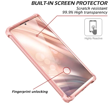 Lüks Kaplama Kılıf Samsung Galaxy Not İçin 20 Darbeye Dayanıklı tam koruma kapağı Coque Dahili Ekran Koruyucu İle