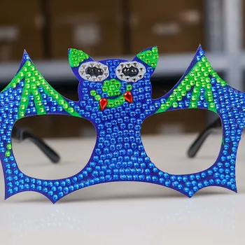 Elmas Boyama Cadılar Bayramı Gözlük Çocuklar için Cadı Yarasa Kabak Gözlük Tatil Noel Partisi Dekorasyon DIY Zanaat Mozaik Hediyeler