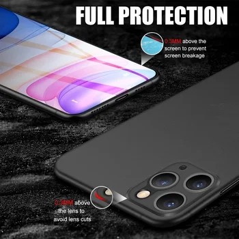 Renkli Ultra İnce Mat Kılıf iPhone 13 12 mini 11 XR X XS Pro Max 6 7 8 Saydam Sert Buzlu Telefon Kapak
