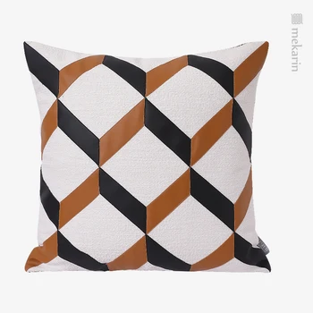 Ev dekor geometrik minder örtüsü gri dekoratif kanepe yastığı yastık pamuk yastık kılıfı 45x45cm 50x50cm yastık dekorasyon