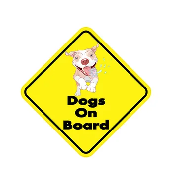 Kişilik uyarı köpekler gemide komik çıkartma PVC araba Sticker,12cm * 12cm