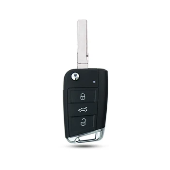 OkeyTech 3 Düğme Modifiye Uzaktan Araba Anahtarı Kabuk Durumda Kapak Fob Volkswagen Passat Golf 7 İçin MK7 Skoda Koltuk Leon Skoda Octavia İçin
