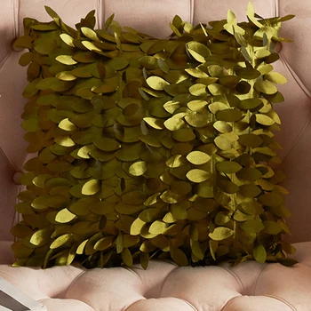 Dekoratif İpek 3D Yapraklar kanepe minder örtüsü Yumuşak Yaprak Ev İpeksi Saten Güzellik Atmak Yastık Kılıfı Düğün Parti Dekor İçin 0