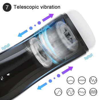 Otomatik Teleskopik Erkek Masturbator Handfree Sokmak Makinesi Gerçeklik Vajinal mastürbasyon kupası Yetişkin Mal Seks Oyuncakları Erkekler için 3