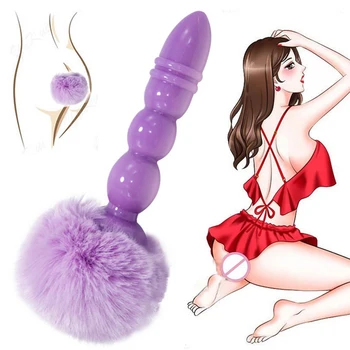 Anal Plug Tüy Çekme Boncuk Silikon Butt Plug Yetişkin Seks Oyuncakları Kadın Erkek Saç Topu Tavşan Kuyruğu Mastürbasyon Erotik Oyuncaklar