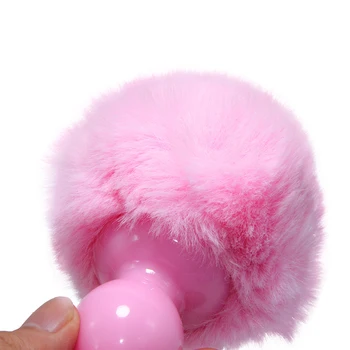 Anal Plug Tüy Çekme Boncuk Silikon Butt Plug Yetişkin Seks Oyuncakları Kadın Erkek Saç Topu Tavşan Kuyruğu Mastürbasyon Erotik Oyuncaklar 5