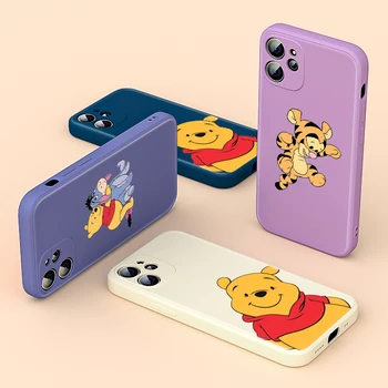 Winnie The Pooh Sıvı Silikon Yumuşak Kapak Apple iPhone 13 12 Mini 11 Pro XS MAX XR X 8 7 6 SE Artı telefon kılıfı