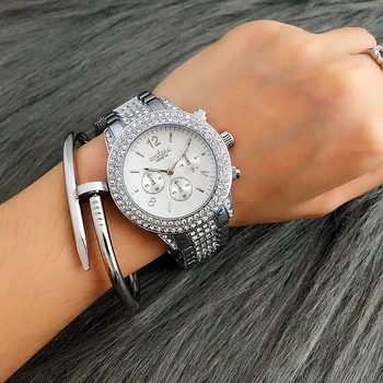CONTENA kol saati Moda Gümüş Bayanlar İzle Kadınlar Saatler Lüks Rhinestone kadın Saatler bayan kol saati montre femme