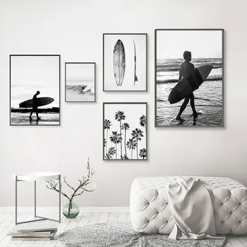 Peyzaj Ağacı Çiçek Posteri Soyut Baskı İskandinav Tuval Boyama Siyah Beyaz Duvar Resmi Oturma Odası Ev Dekor için 4