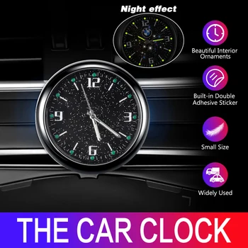 Araba Saat Aydınlık Mini Otomobiller Dahili Stick-On İzle Mekaniği Kuvars Saatler Oto Süs Araba Aksesuarları Hediyeler 2