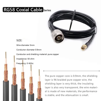 1 ADET RG58 Kablo N Tipi Erkek SMA Erkek Tak RF Adaptör Koaksiyel Kablo Pigtail RG-58 Uzatma Kablosu Jumper 15 CM 50 CM 1 M 2 M 5 M