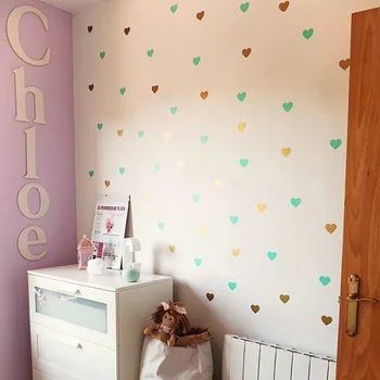 Kalp Duvar sticker çocuk odası için kız odası dekoratif çıkartmalar, çocuk odası duvar çıkartmaları, ev dekor çıkartmalar