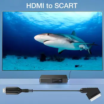 D771 Scart HDMI uyumlu Dönüştürücü Ses Video Adaptörü HDTV STB VHS DVD 1 Metre Dönüşüm Kablosu