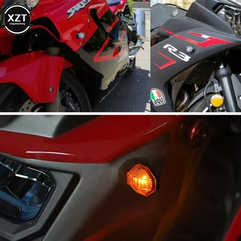 2 Adet Motosiklet Evrensel LED Dönüş sinyal ışıkları DRL Arka Lambaları Flaşörler Amber Flaşör Gösterge Lambası Motor Aksesuarları 0
