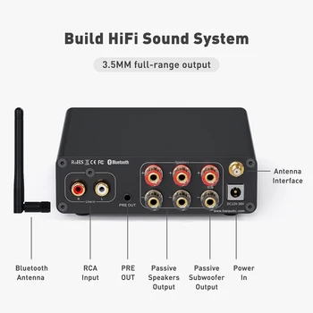 2022 Yeni Fosi Ses Bluetooth Ses güç amplifikatörü 2.1 Kanal Amp Ses Alıcısı Hoparlör Subwoofer 165Wx2 + 350W BT30D PRO
