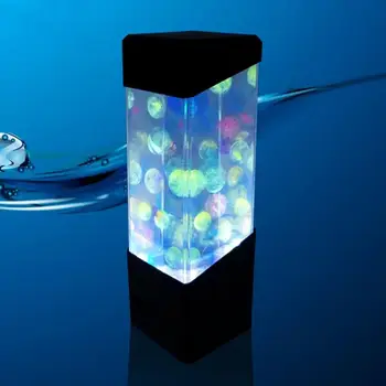Çok renkli denizanası lav lambası USB Powered akvaryum LED gece ışıkları ofis odası masaüstü dekorasyon noel için hediyeler