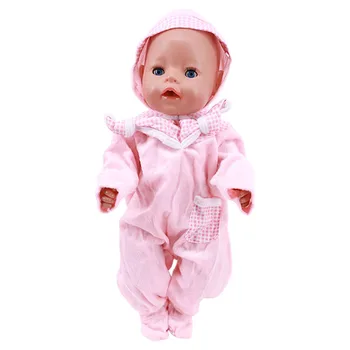 Oyuncak bebek giysileri Pembe Gecelik / Pijama Düz Renk Bebek Yeniden Doğmuş oyuncak bebek giysileri İçin 43 Cm ve 18 inç amerikan oyuncak bebek, Nesil Nenuco Oyuncaklar