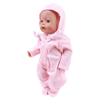 Oyuncak bebek giysileri Pembe Gecelik / Pijama Düz Renk Bebek Yeniden Doğmuş oyuncak bebek giysileri İçin 43 Cm ve 18 inç amerikan oyuncak bebek, Nesil Nenuco Oyuncaklar 1