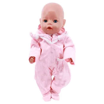 Oyuncak bebek giysileri Pembe Gecelik / Pijama Düz Renk Bebek Yeniden Doğmuş oyuncak bebek giysileri İçin 43 Cm ve 18 inç amerikan oyuncak bebek, Nesil Nenuco Oyuncaklar 3