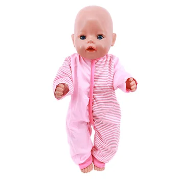 Oyuncak bebek giysileri Pembe Gecelik / Pijama Düz Renk Bebek Yeniden Doğmuş oyuncak bebek giysileri İçin 43 Cm ve 18 inç amerikan oyuncak bebek, Nesil Nenuco Oyuncaklar 5