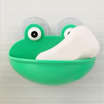 Banyo Aksesuarı Sabun Kutusu Sabunluk Tutucu Mutfak Dayanıklı Vantuz ile Kurbağalar Şekilli ABS sabunluk Ev