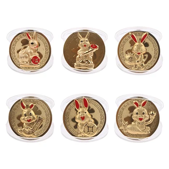 2023 Çin Zodyak Tavşan Yılı Altın Madalyonlar Şanslı Tavşan Hatıra Paraları 2