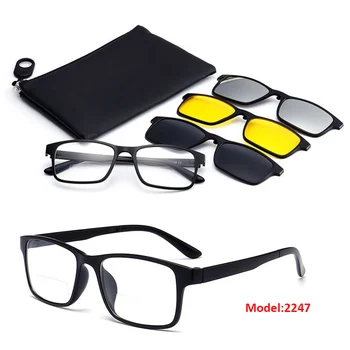 Bifokal okuma gözlüğü Manyetik klipsli Güneş Gözlüğü Polarize 1.0 1.5 2.0 Klasik Tarzı Gözlük Çerçeveleri Okuyucular Gözlük