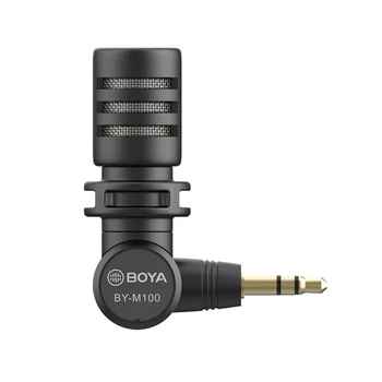 BOYA BY-M100 3.5 mm TRS Plug-in Minyatür Mikrofon Nikon Sony Canon Panasonic Dijital DSLR Kamera Kamera Ses Kaydedici