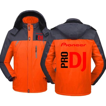 Sonbahar Kış Yeni Colorblock erkek Aşağı Ceket Pioneer Pro DJ Baskılı Özelleştirilebilir Logo Hoodies Sıcak aşağı ceket erkek Rüzgar Geçirmez 3